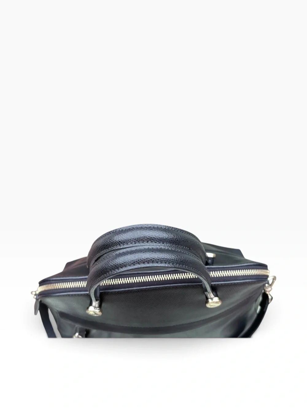 Classic Furla Black Leather Satchel Crossbody Bag Gold Hardware Made in Italy